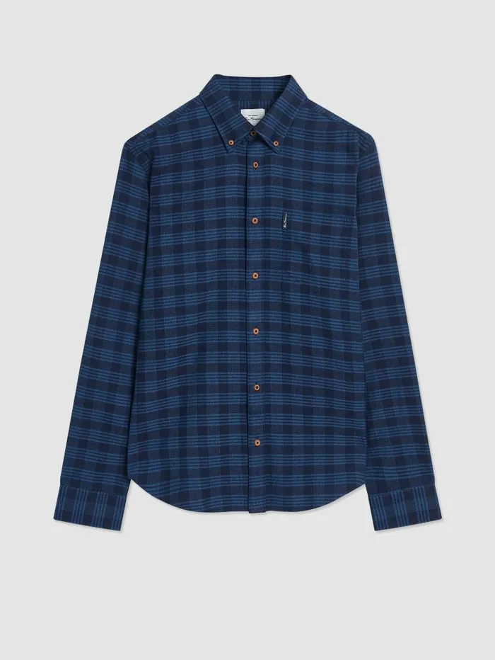 Men Ben Sherman Heritage Check Shirts Indigo Gingham Check LongSleeve Shirt Men Ben Sherman Heritage Check Shirts Indigo Gingham Check LongSleeve Shirt