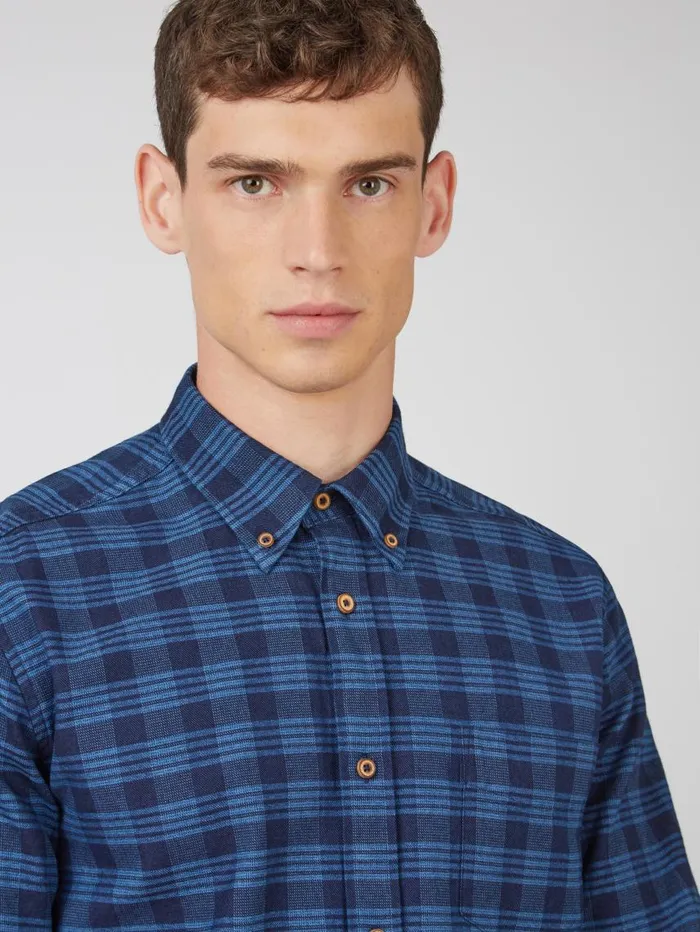 Men Ben Sherman Heritage Check Shirts Indigo Gingham Check LongSleeve Shirt Men Ben Sherman Heritage Check Shirts Indigo Gingham Check LongSleeve Shirt