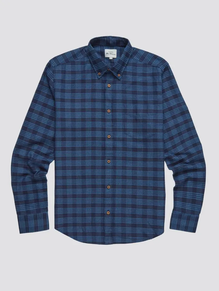 Men Ben Sherman Heritage Check Shirts Indigo Gingham Check LongSleeve Shirt Men Ben Sherman Heritage Check Shirts Indigo Gingham Check LongSleeve Shirt