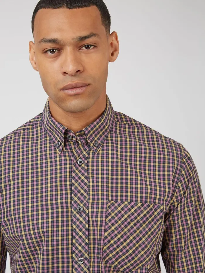 Men Ben Sherman Heritage Check Shirts Signature LongSleeve House Check Shirt 8211 Grape Men Ben Sherman Heritage Check Shirts Signature LongSleeve House Check Shirt 8211 Grape