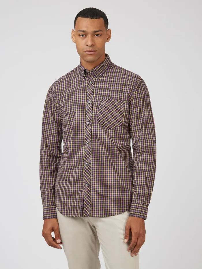 Men Ben Sherman Heritage Check Shirts Signature LongSleeve House Check Shirt 8211 Grape Men Ben Sherman Heritage Check Shirts Signature LongSleeve House Check Shirt 8211 Grape