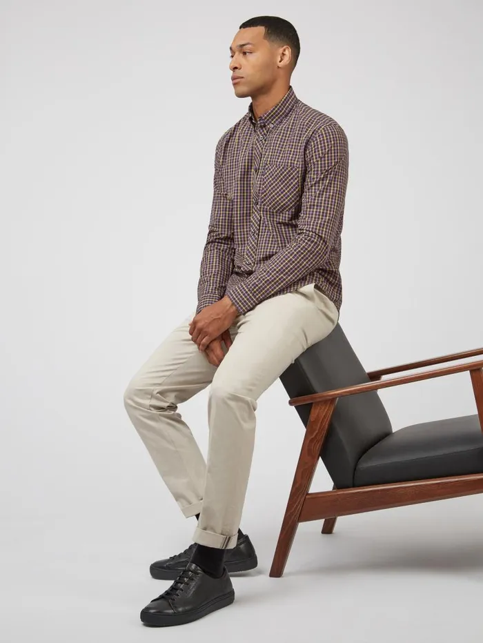 Men Ben Sherman Heritage Check Shirts Signature LongSleeve House Check Shirt 8211 Grape Men Ben Sherman Heritage Check Shirts Signature LongSleeve House Check Shirt 8211 Grape