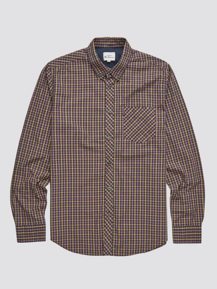 Men Ben Sherman Heritage Check Shirts Signature LongSleeve House Check Shirt 8211 Grape Men Ben Sherman Heritage Check Shirts Signature LongSleeve House Check Shirt 8211 Grape