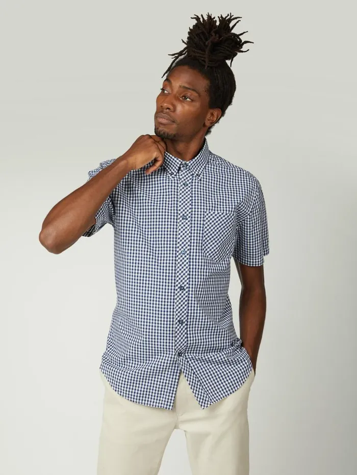 Men Ben Sherman Heritage Check Shirts Signature ShortSleeve Gingham Shirt 8211 Dark Blue Men Ben Sherman Heritage Check Shirts Signature ShortSleeve Gingham Shirt 8211 Dark Blue