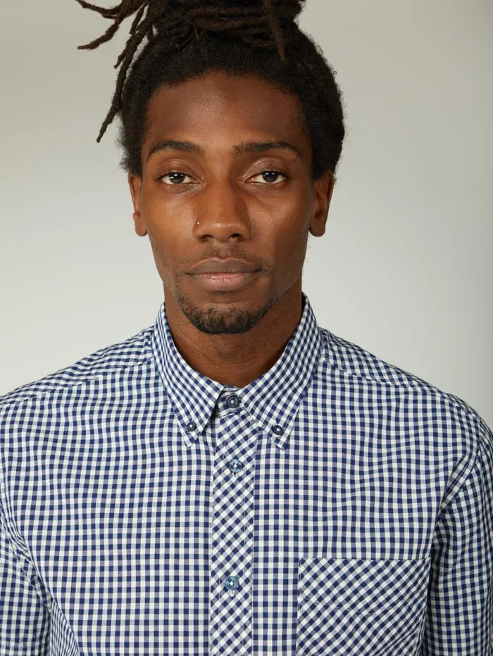 Men Ben Sherman Heritage Check Shirts Signature ShortSleeve Gingham Shirt 8211 Dark Blue