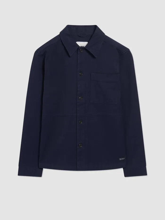 Men Ben Sherman Jackets and Outerwear Casual Twill Workwear Jacket 8211 Marine