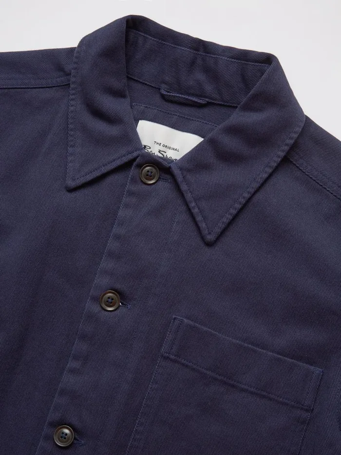 Men Ben Sherman Jackets and Outerwear Casual Twill Workwear Jacket 8211 Marine