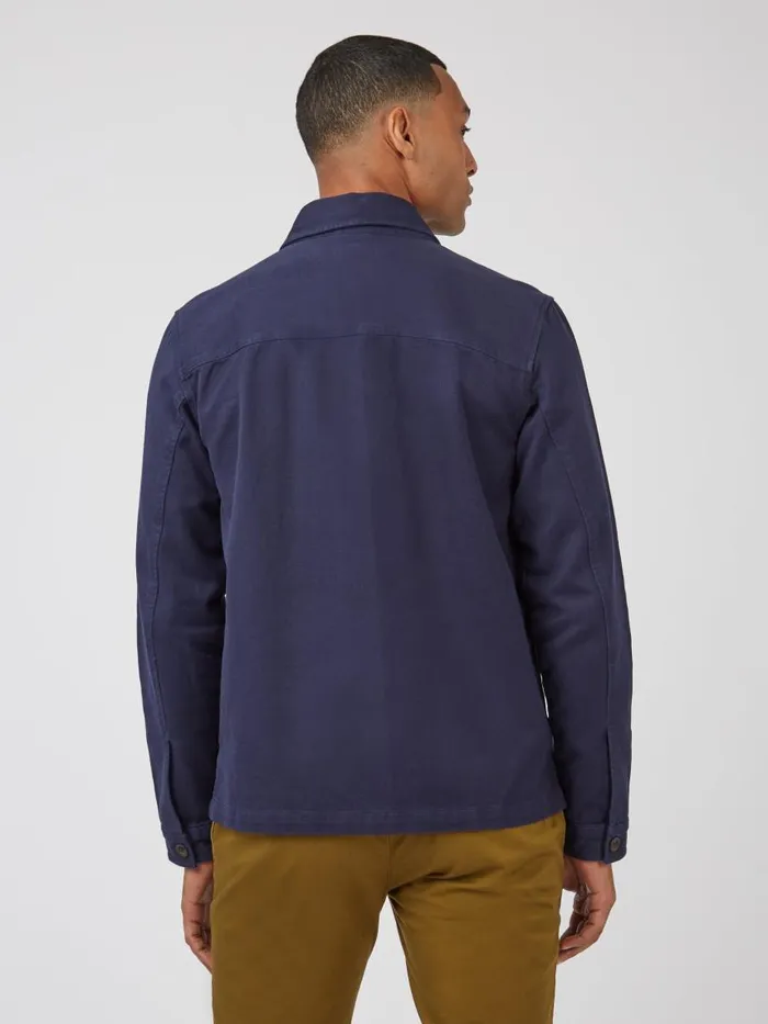 Men Ben Sherman Jackets and Outerwear Casual Twill Workwear Jacket 8211 Marine