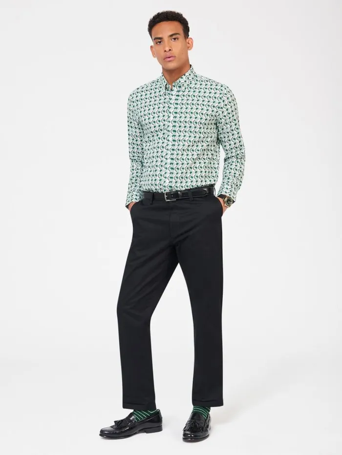Men Ben Sherman Long Sleeve Shirts Signature Retro Print Shirt Men Ben Sherman Long Sleeve Shirts Signature Retro Print Shirt