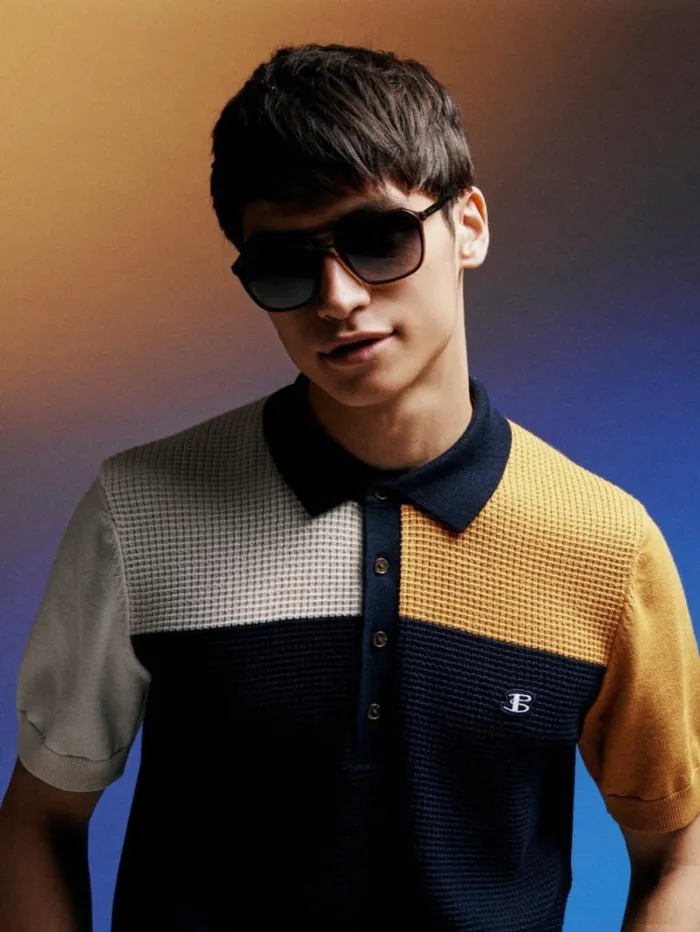 Men Ben Sherman Mod Knit Polos B By Colorblock Knit Polo