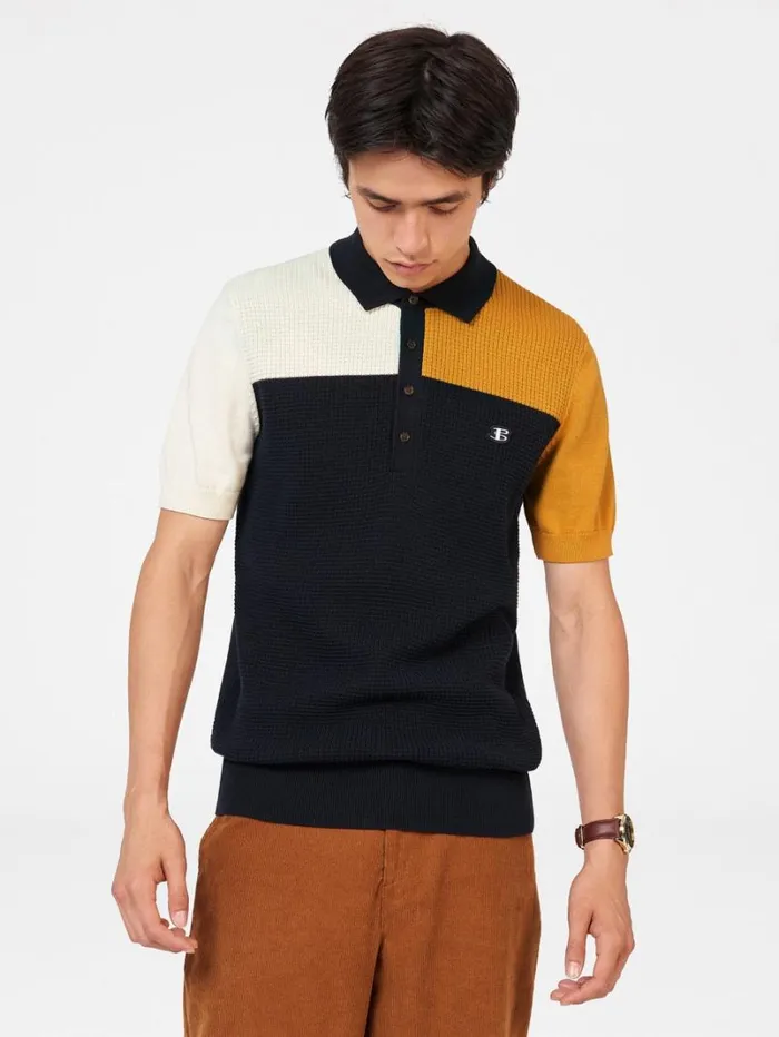 Men Ben Sherman Mod Knit Polos B By Colorblock Knit Polo Men Ben Sherman Mod Knit Polos B By Colorblock Knit Polo