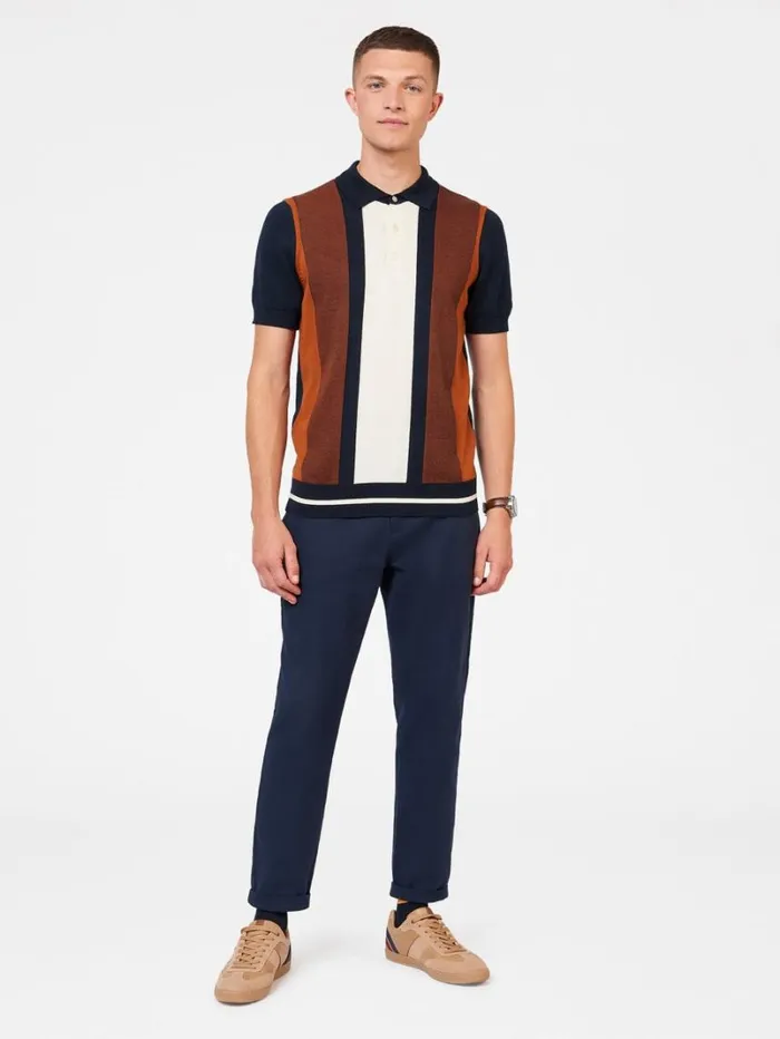 Men Ben Sherman Mod Knit Polos Vertical Stripe Knit Polo 8211 Dark Navy Men Ben Sherman Mod Knit Polos Vertical Stripe Knit Polo 8211 Dark Navy