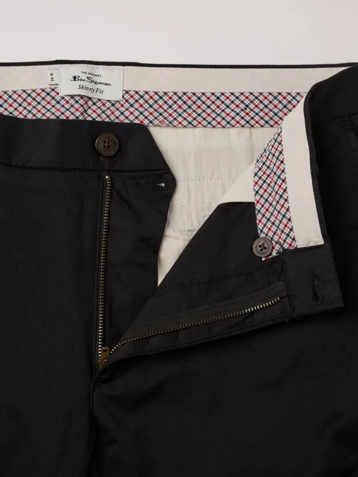 Men Ben Sherman Pants and Chinos Signature Skinny Stretch Chino Pant 8211 Black