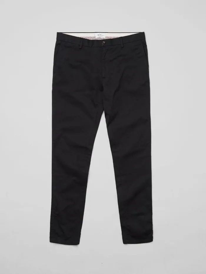 Men Ben Sherman Pants and Chinos Signature Skinny Stretch Chino Pant 8211 Black