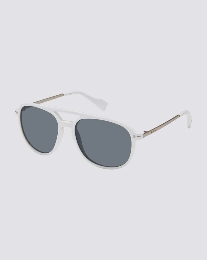 Men Ben Sherman Sunglasses Reggie Polarized EcoGreen Sunglasses 8211 White