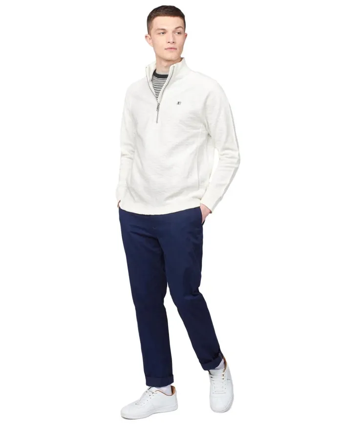 Men Ben Sherman Sweatshirts and Hoodies B By Loopback Jersey Sweatshirt 8211 Ivory