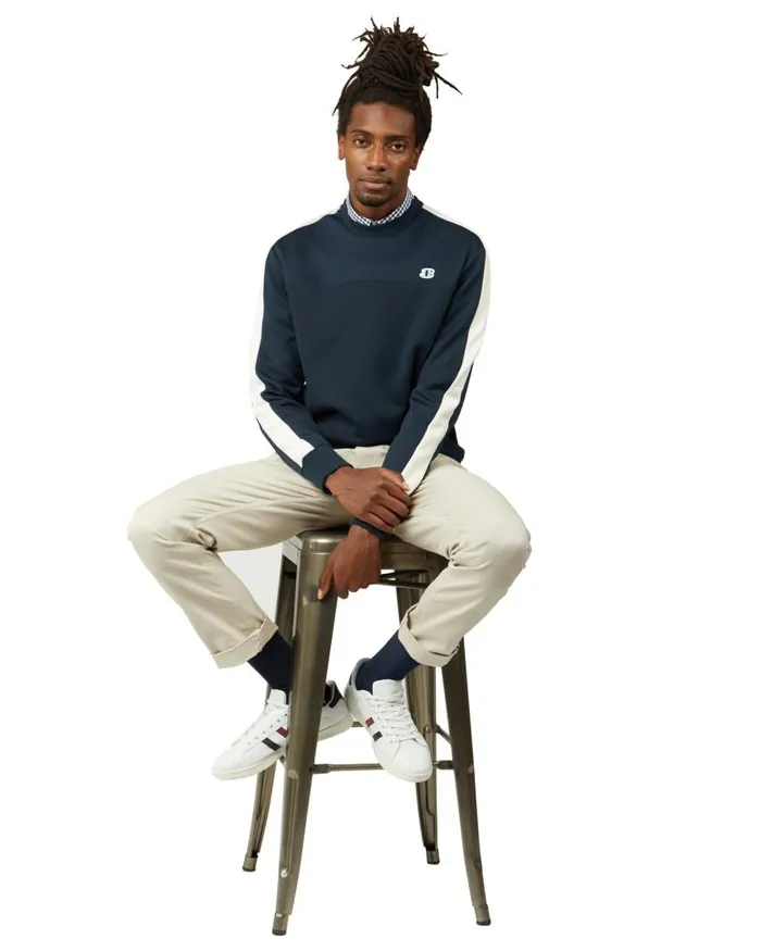 Men Ben Sherman Sweatshirts and Hoodies B By TricotLoopback Mix Sweatshirt 8211 Midnight