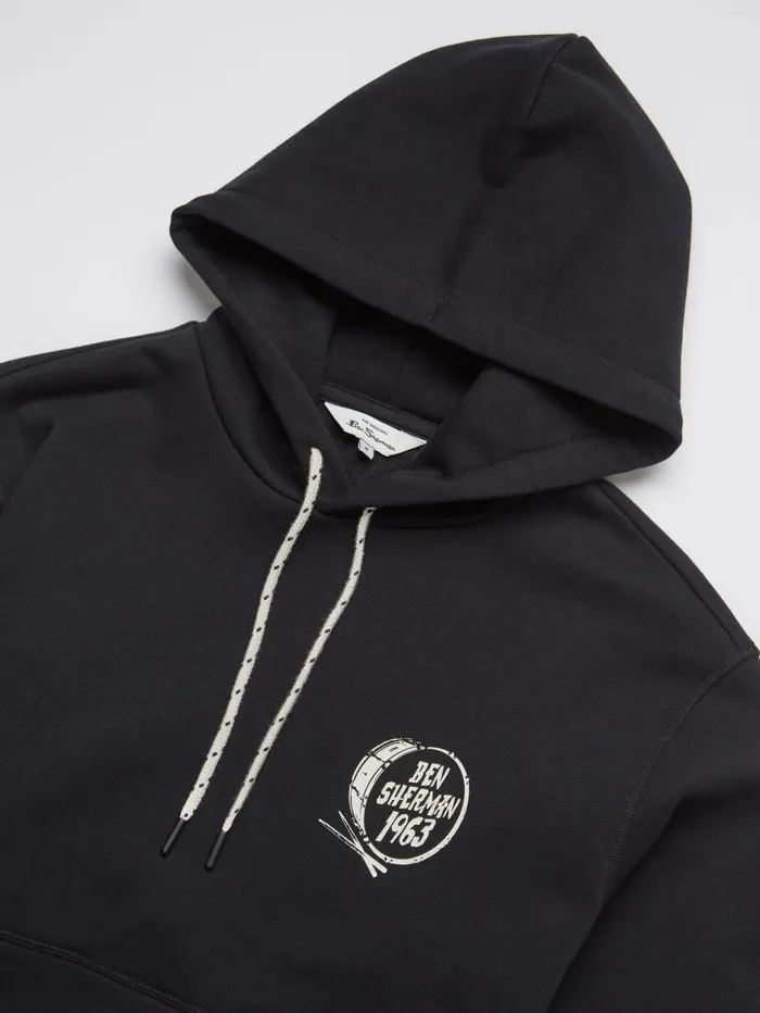 Men Ben Sherman Sweatshirts and Hoodies Big Drum Graphic Hoodie