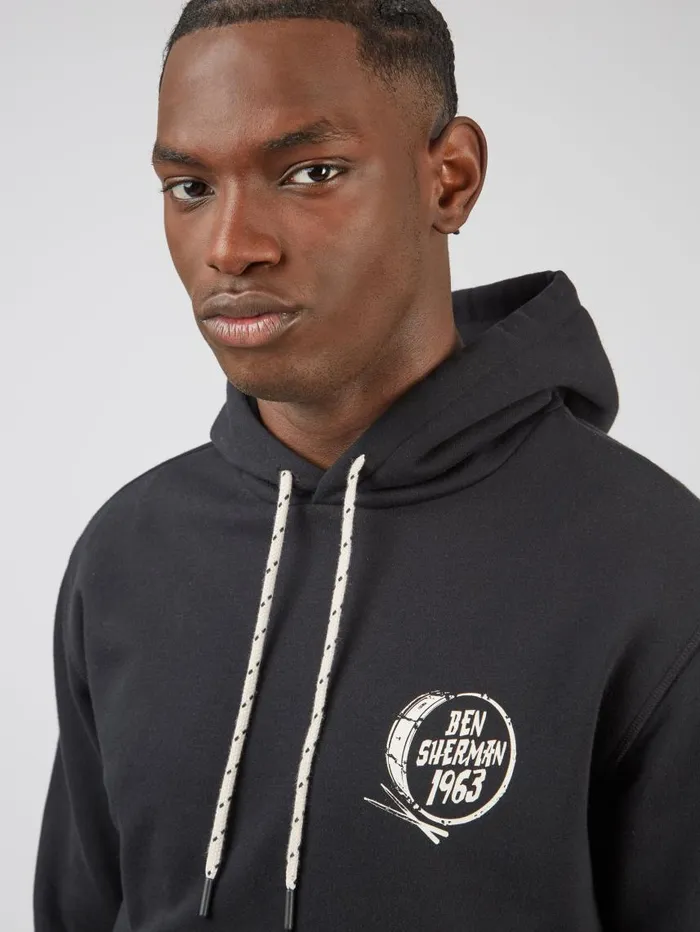 Men Ben Sherman Sweatshirts and Hoodies Big Drum Graphic Hoodie