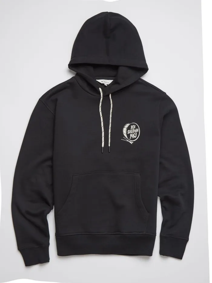 Men Ben Sherman Sweatshirts and Hoodies Big Drum Graphic Hoodie
