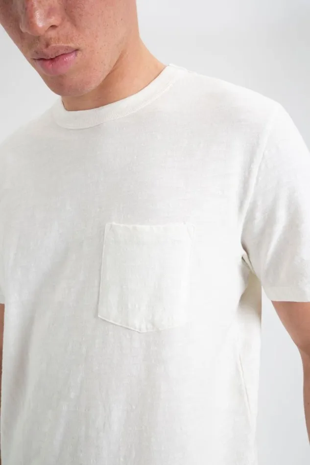 Men Ben Sherman TShirts and Graphic Tees Garment Dye Beatnik ShortSleeve TShirt 8211 White