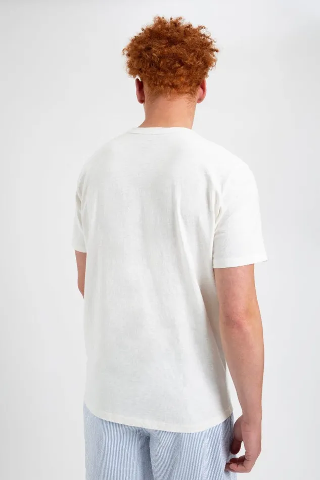 Men Ben Sherman TShirts and Graphic Tees Garment Dye Beatnik ShortSleeve TShirt 8211 White