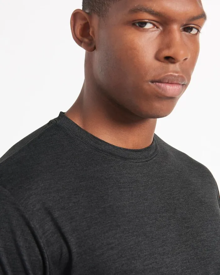 Men Ben Sherman TShirts and Graphic Tees Performance Stretch Marl TShirt 8211 Black