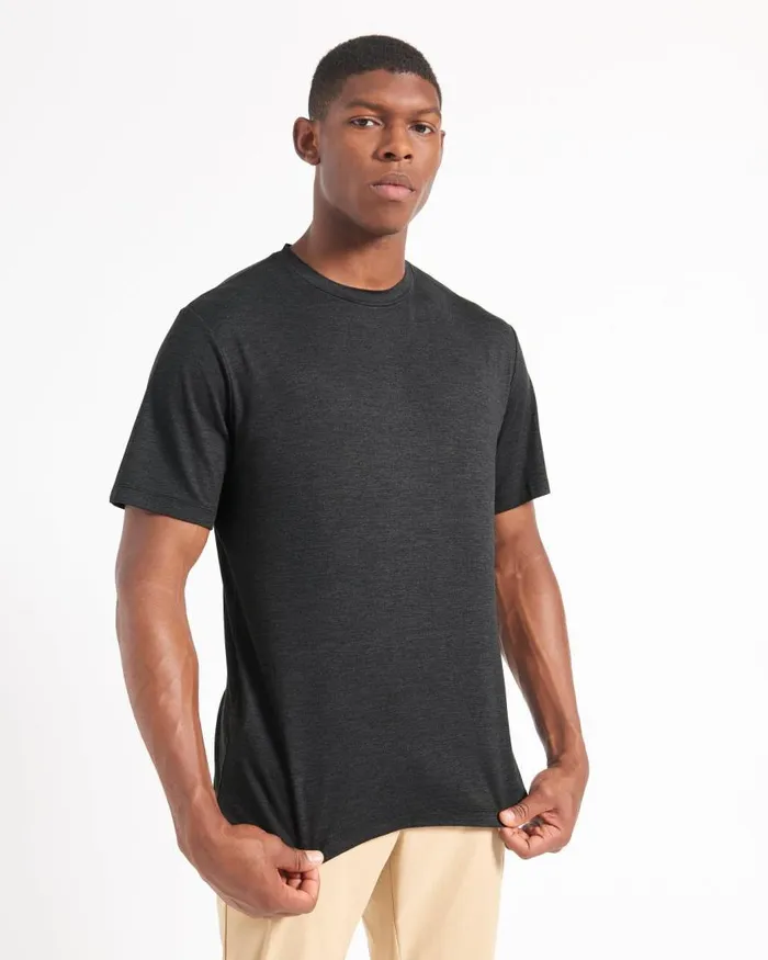 Men Ben Sherman TShirts and Graphic Tees Performance Stretch Marl TShirt 8211 Black