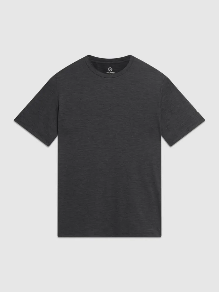 Men Ben Sherman TShirts and Graphic Tees Performance Stretch Marl TShirt 8211 Black