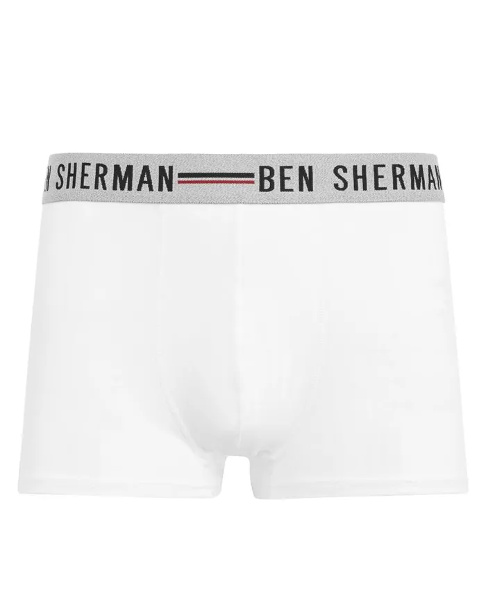 Men Ben Sherman Underwear Roman 3Pack Fitted NoFly BoxerBriefs 8211 BlackWhiteGrey