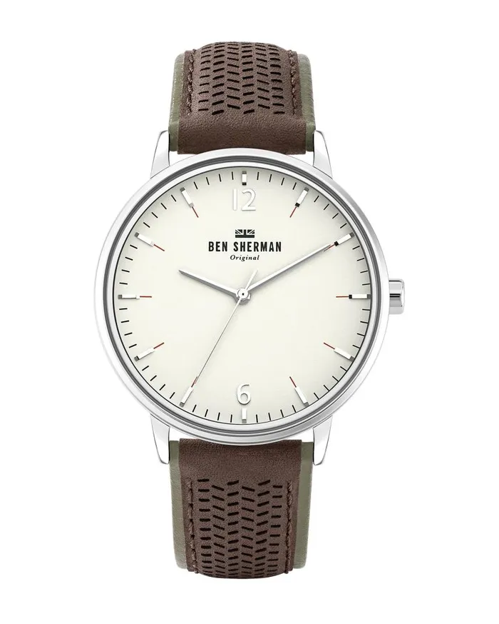 Men Ben Sherman Watches Portobello Social Watch 8211 BrownGreySilver