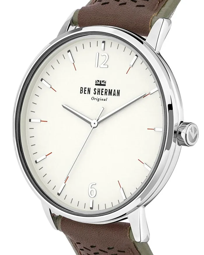 Men Ben Sherman Watches Portobello Social Watch 8211 BrownGreySilver