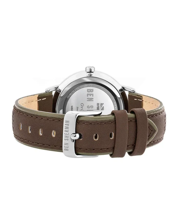 Men Ben Sherman Watches Portobello Social Watch 8211 BrownGreySilver