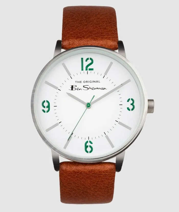 Men Ben Sherman Watches Strap Watch 41mm 8211 BrownWhiteSilver