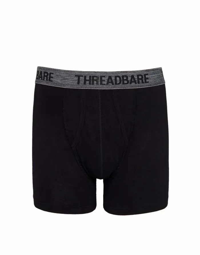 Men Black AFront Trunks 4 Pack Threadbare Underwear Men Black AFront Trunks 4 Pack Threadbare Underwear