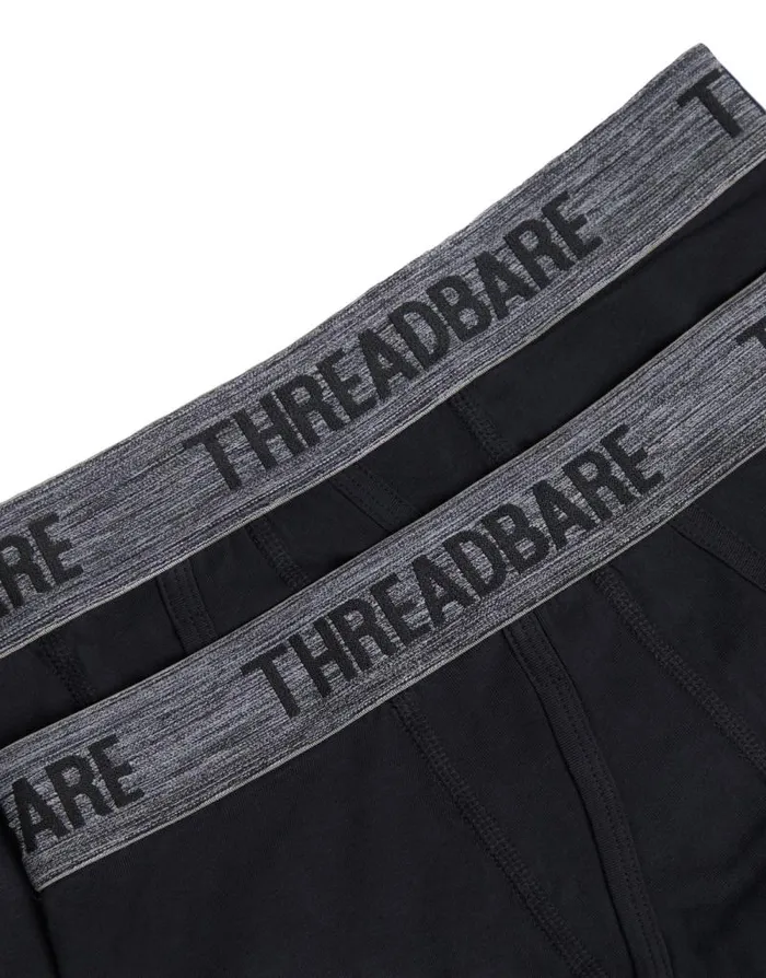 Men Black AFront Trunks 4 Pack Threadbare Underwear Men Black AFront Trunks 4 Pack Threadbare Underwear