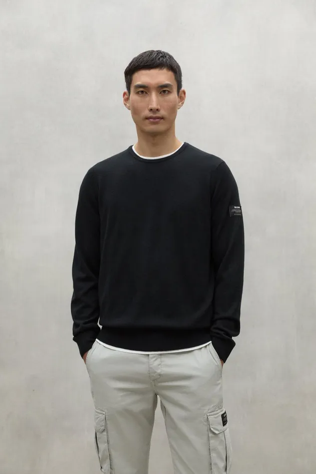 Men Black Bayona Sweater Ecoalf Knitwear