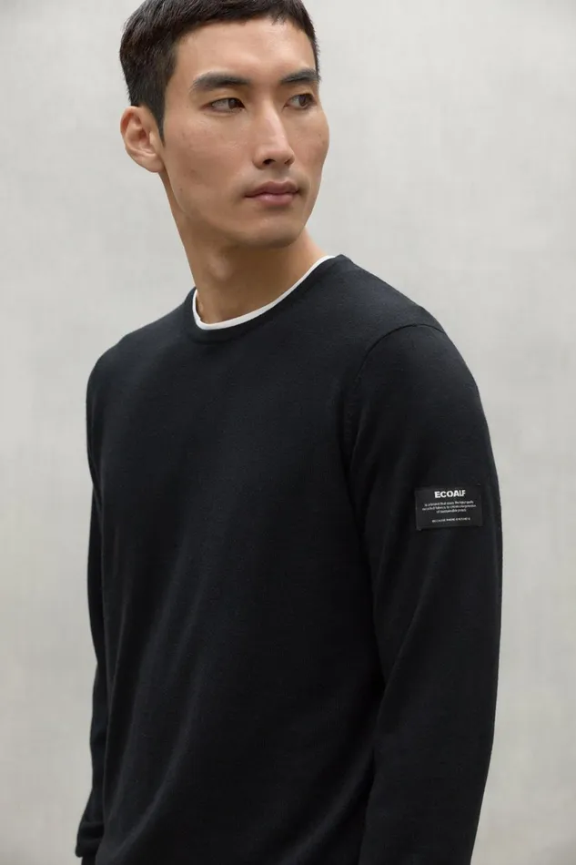 Men Black Bayona Sweater Ecoalf Knitwear