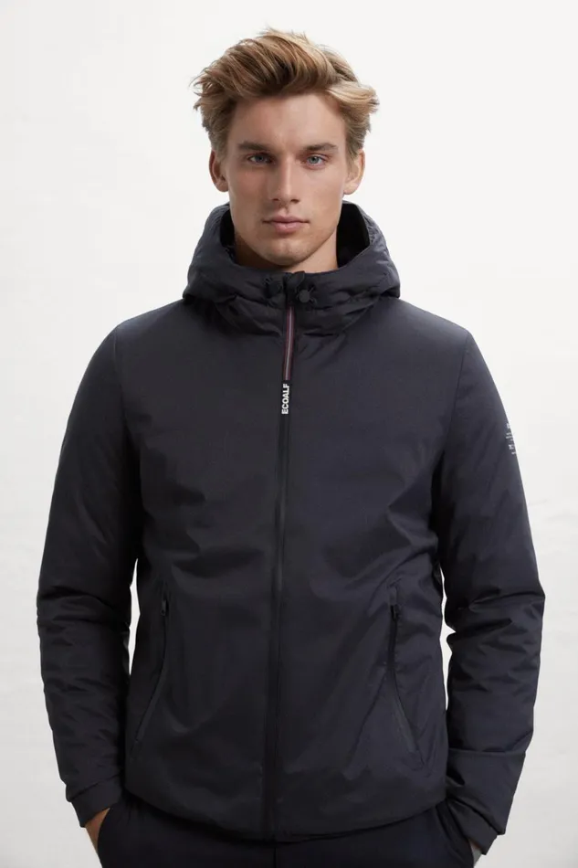 Men Black Cartes Jacket Ecoalf Coats And Jackets