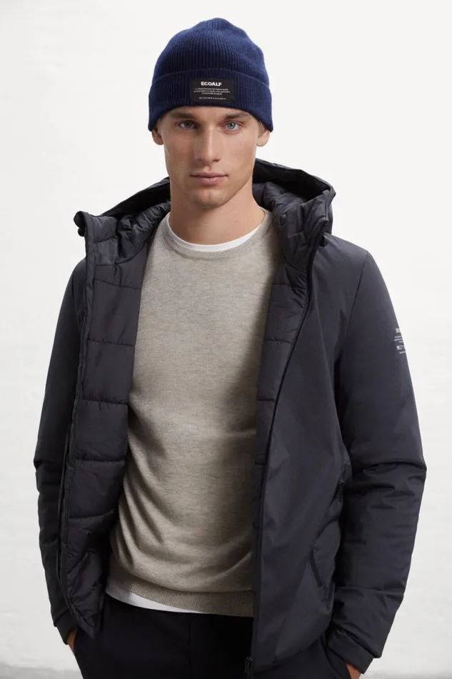 Men Black Cartes Jacket Ecoalf Coats And Jackets