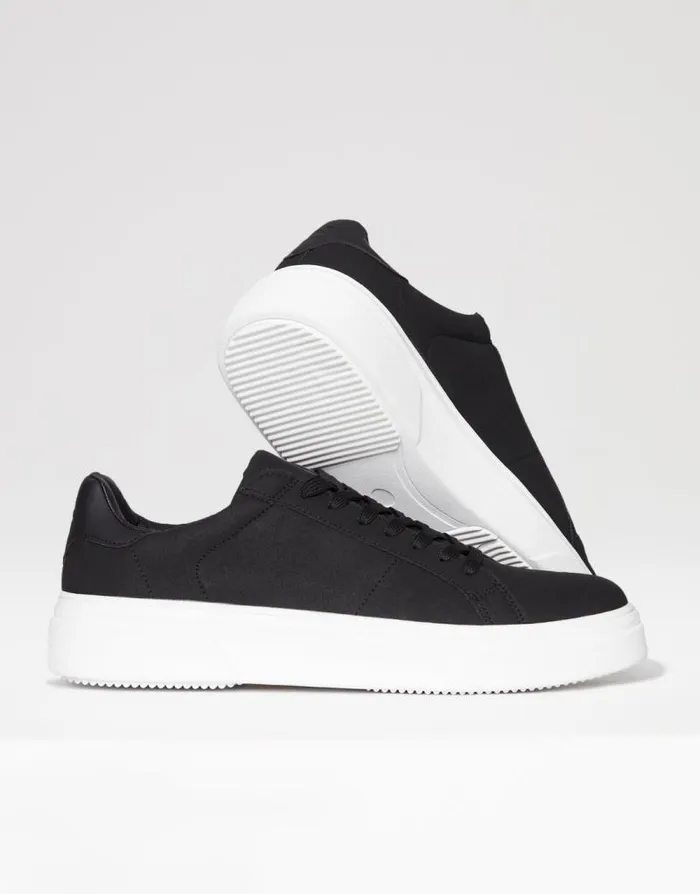 Men Black Raised Sole Court Trainers Threadbare Trainers Men Black Raised Sole Court Trainers Threadbare Trainers