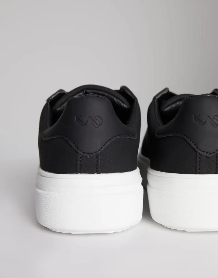 Men Black Raised Sole Court Trainers Threadbare Trainers Men Black Raised Sole Court Trainers Threadbare Trainers
