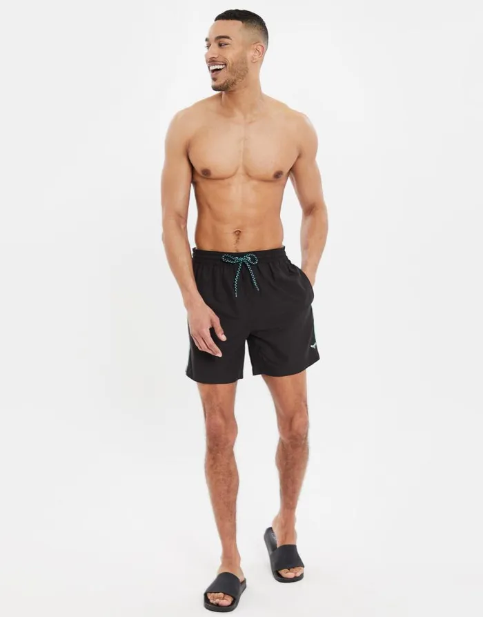 Men Black Swim Shorts Threadbare Swim Shorts Men Black Swim Shorts Threadbare Swim Shorts