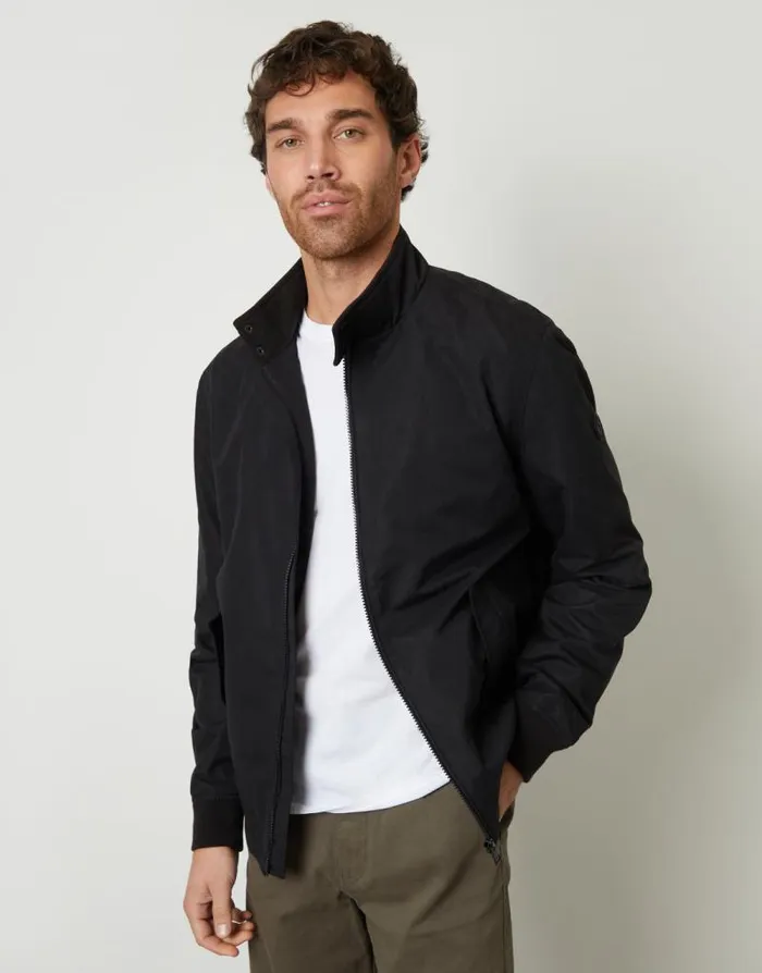 Men Black Zip Up Harrington Jacket Threadbare Jackets