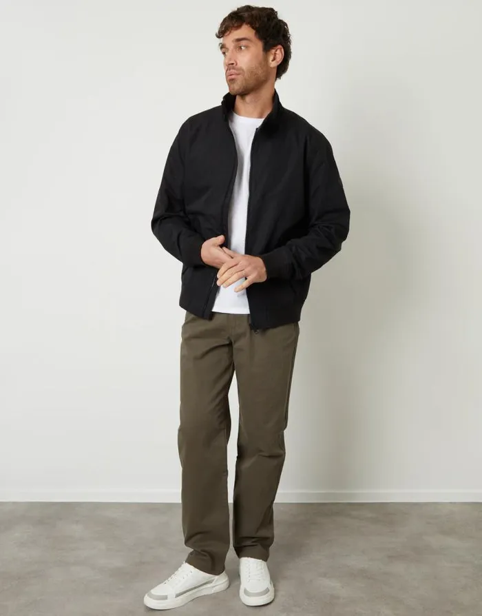 Men Black Zip Up Harrington Jacket Threadbare Jackets Men Black Zip Up Harrington Jacket Threadbare Jackets