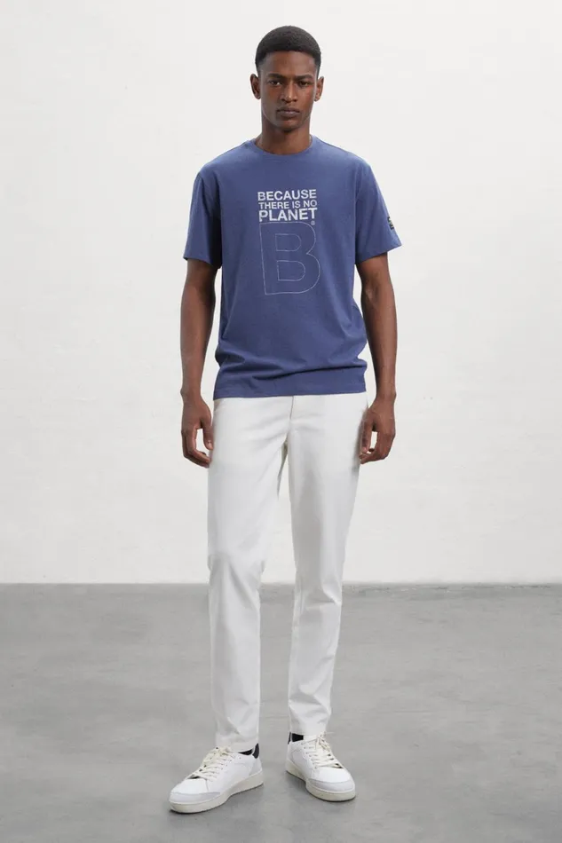 Men Blue Great B TShirt Ecoalf TShirts