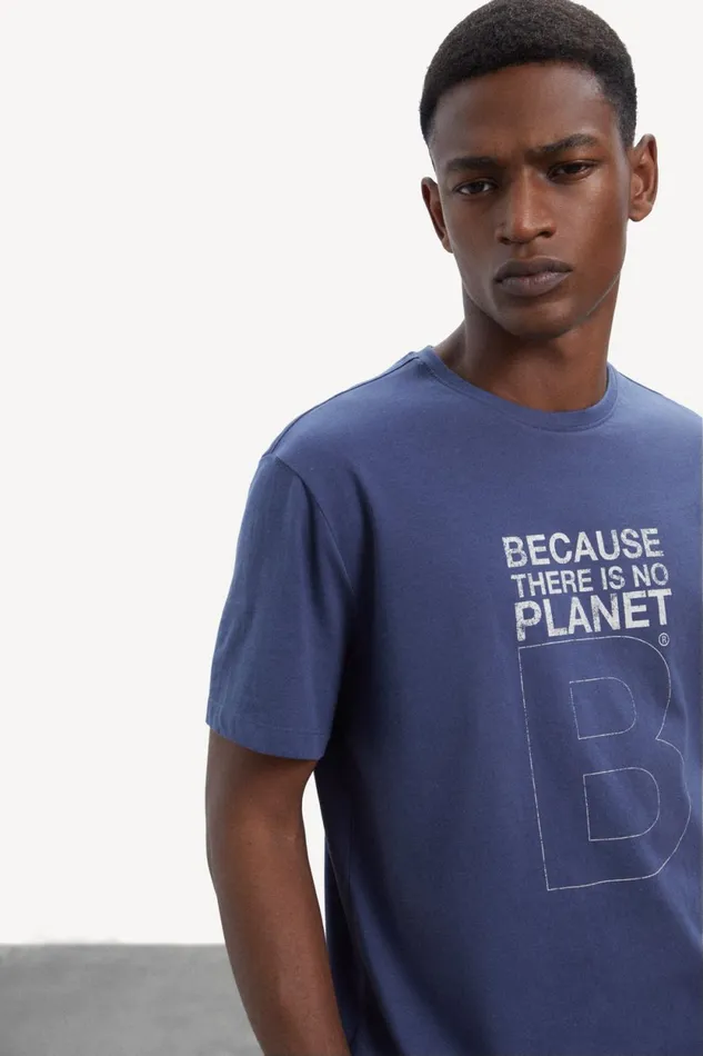 Men Blue Great B TShirt Ecoalf TShirts