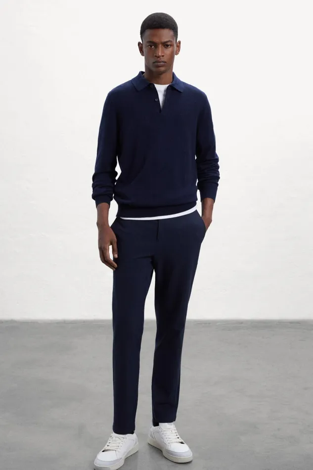 Men Blue Ter Trousers Ecoalf Trousers