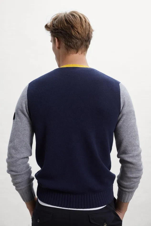 Men Blue Toki Knitted Jumper Ecoalf Knitwear
