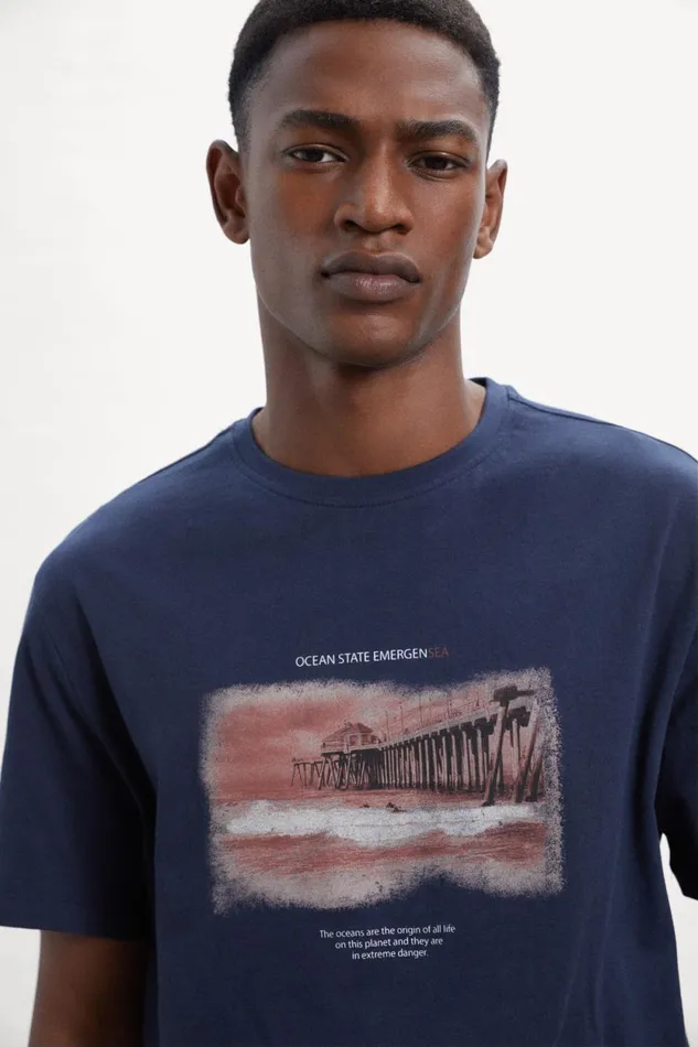 Men Blue Txim TShirt Ecoalf TShirts
